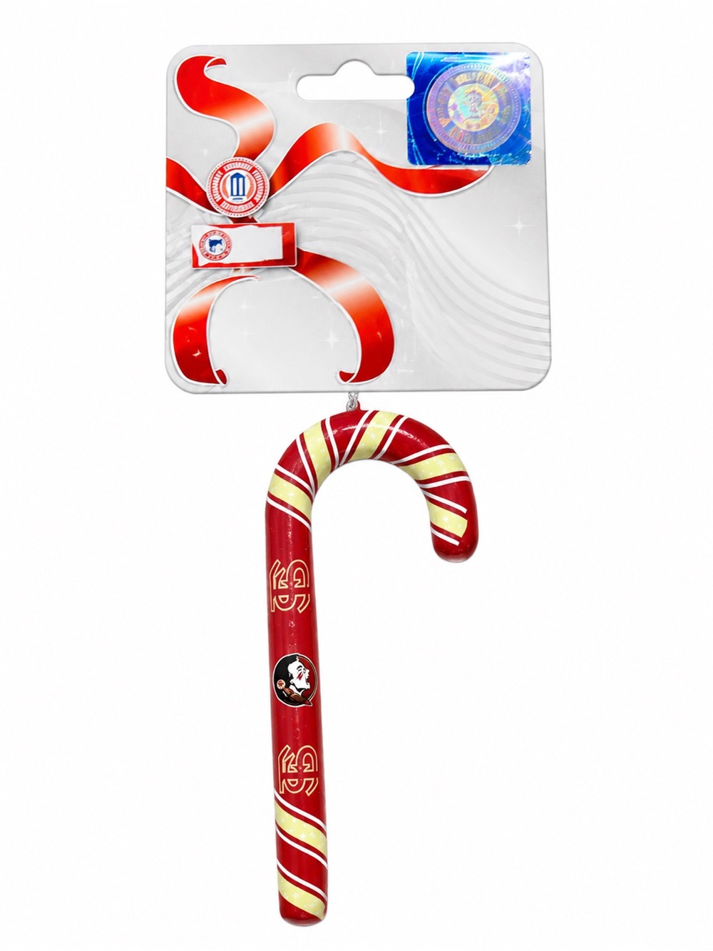 Florida State Seminoles Candy Cane‎ Ornament NCAA FSU Christmas Decor New